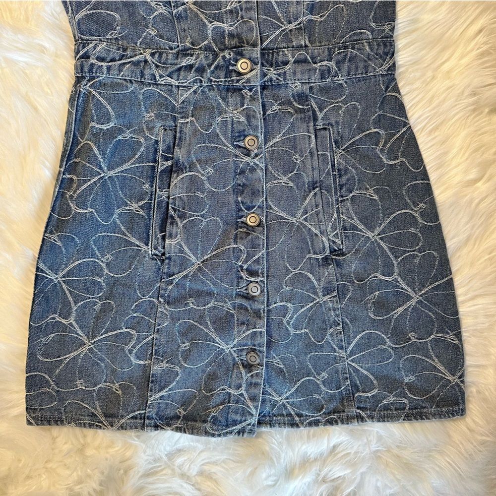 Ramy Brook Marlowe Floral-Embroidered Denim Mini Dress - Picture 3 of 14